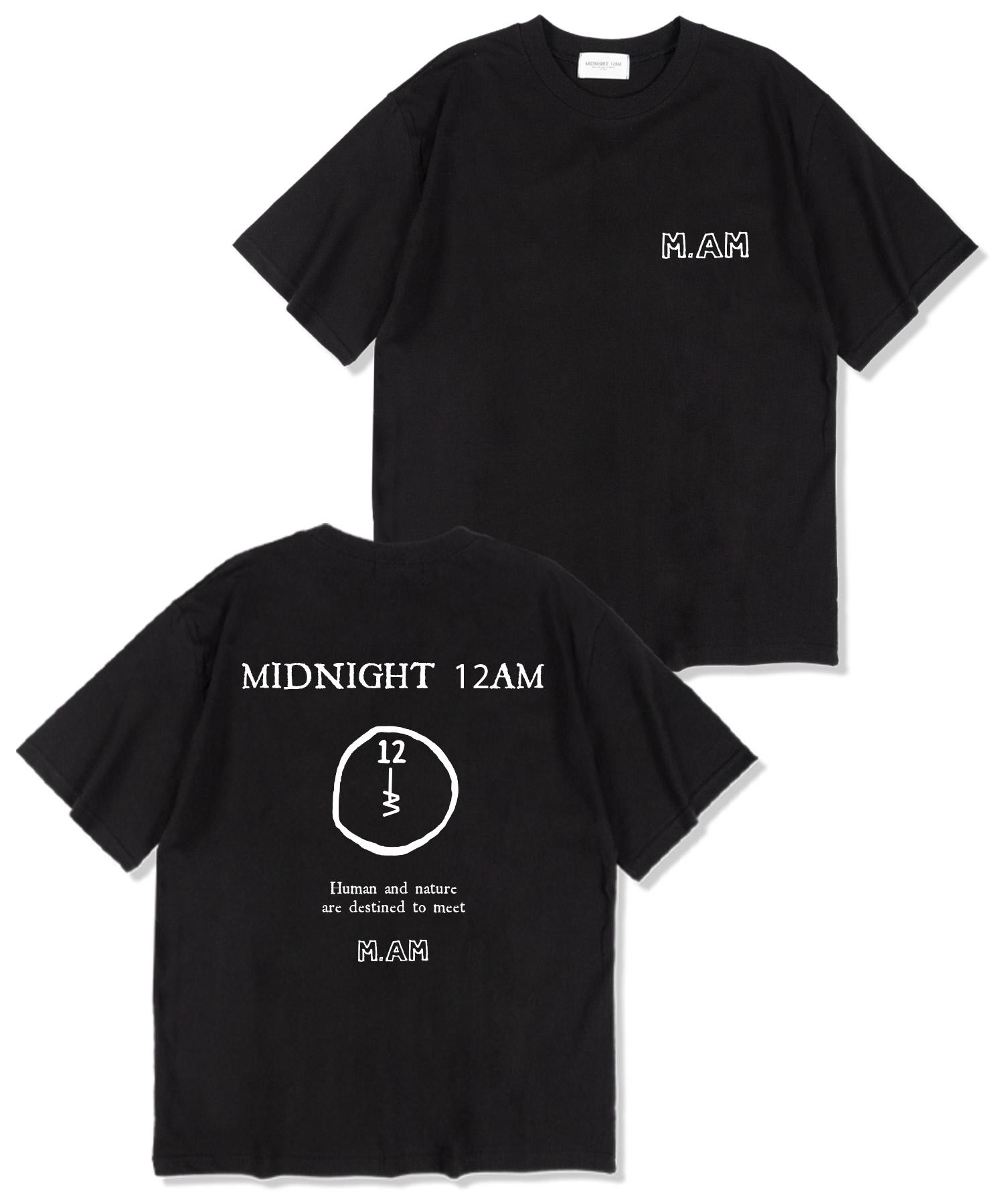 Midnight 12 Am Draw Logo Oversized Short Sleeve T-Shirt Black L