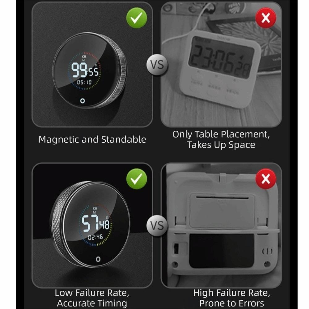 Magnetic Kitchen Timer Intelligent Digital Timer Stopwatch Magnetic Rotary Timer  Baking