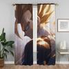 Super Handsome Vegeta Kitchen Curtains for Camera Elegant Room Curtains 2 Pieces Window Curtain Partition Halloween Decoration