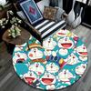 Doraemon Round Area Rug,Carpet Rug for Living Room Bedroom Sofa Playroom Decor,Non-slip Floor Mat