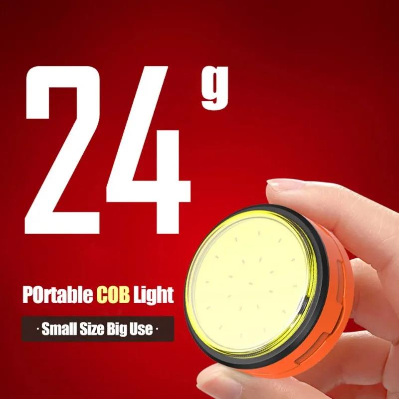 Mini COB Light Type-C Rechatgeable Camping Lamp 3 Modes Outdoor Home Emergency Flashlights Multiduty Magnetic Working Light