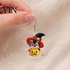 Polished Smooth Edge Jewelry Witch Hat Puppy Earrings, Cute Dog Pumpkin Drop Unique Halloween Pet Theme Accessories Lightweight Acrylic Jewelry,
