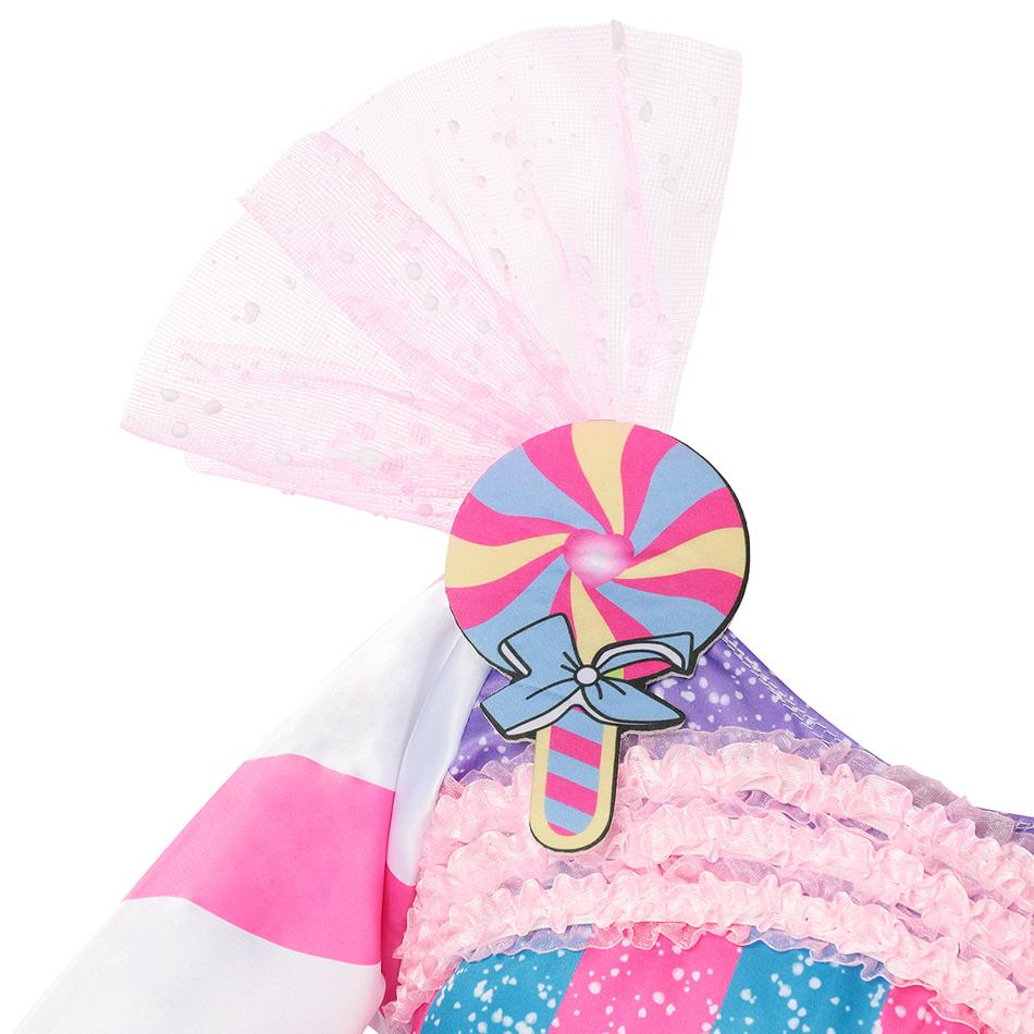Children's Candy Dress Candy Princess Cosplay Costume Purim Carnival Party Fancy Dress Dress with Candy Hat Suit Prom Costume