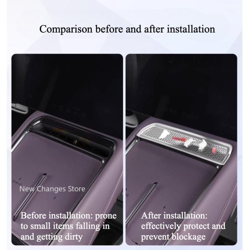 For Xpeng P7 2025 Front and rear Air Conditioning Vent Mask Titanium Alloy Protective Cover Interior Upgrade Parts