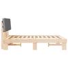 Bed Frame with Upholstered Headboard Light Grey 120 x 190 cm