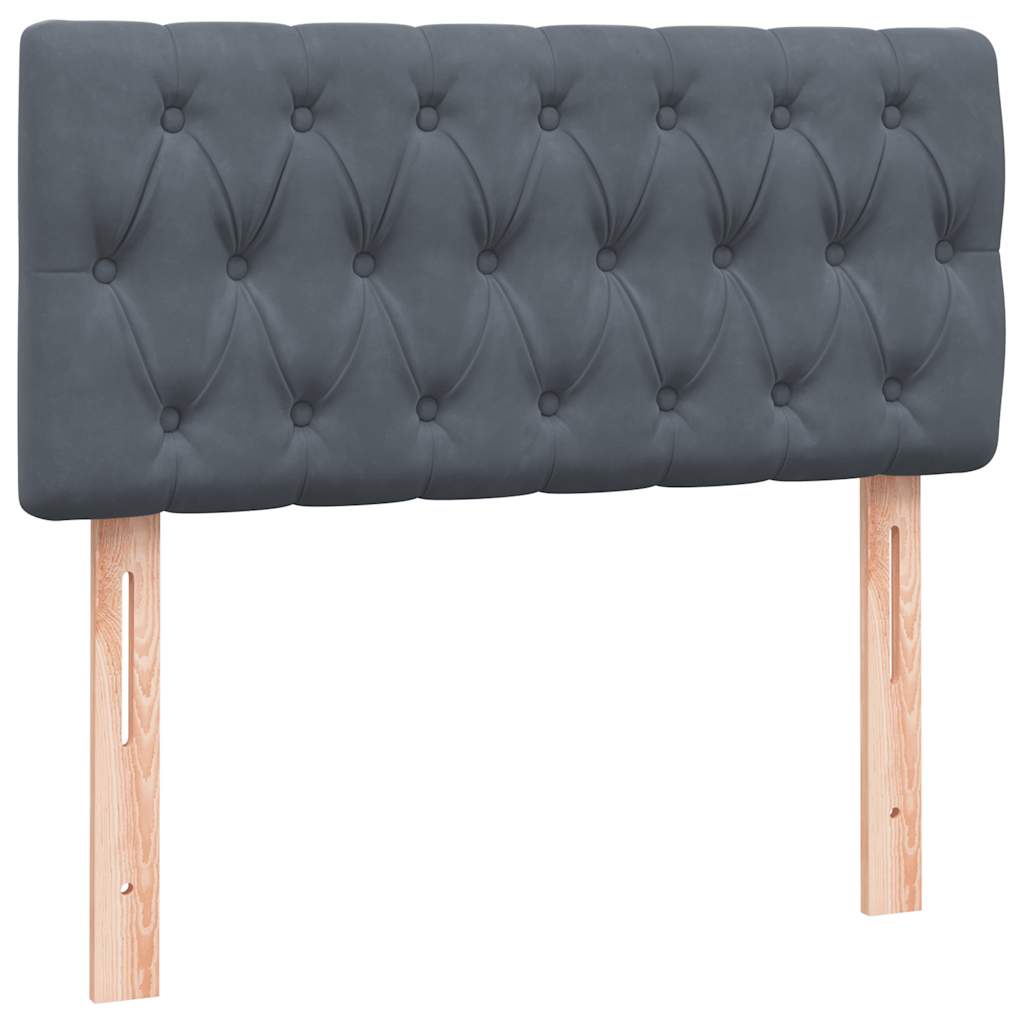 Box Spring Bed with Mattress Dark Gray 80x210 cm Velvet