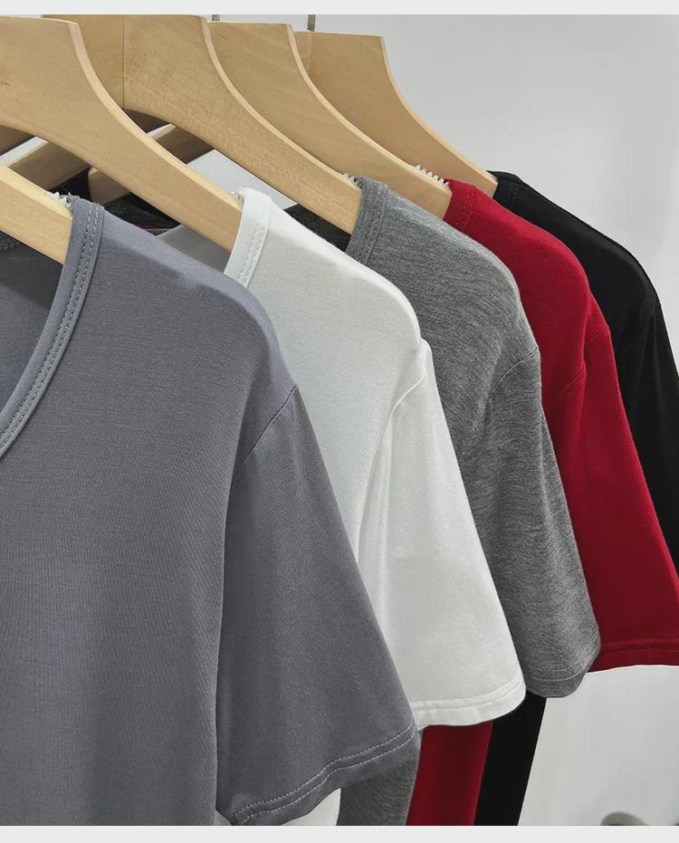 Damski T-shirt Modalowy z Dekoltem U w Dużym Rozmiarze - Elastyczny, Luźny Krój, Letni Top z Krótkim Rękawem