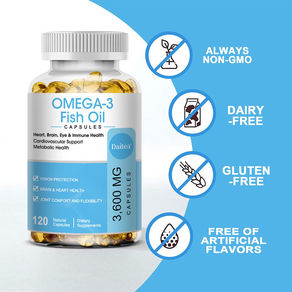 Fish Oil 3600 Mg Dietary Supplement, With Omega-3 2160 Mg, 120 Softgels Per Bottle