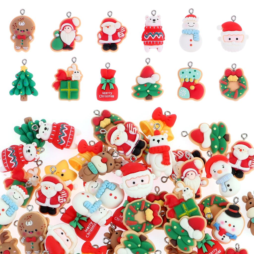 Mini random creative Christmas resin pendant, fun DIY clothing, shoe decoration, Christmas atmosphere accessories