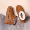 Echthaar Schneestiefel Damen 2025 Winter Samt verdickt Oberbekleidung rutschfest kurze Stiefel wasserdichte dicksohlige Baumwollschuhe