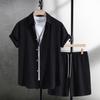 Waffle Leisure Sports Suit Men's Summer Short Sleeve T-shirt Shorts Set Men's Two Sets
