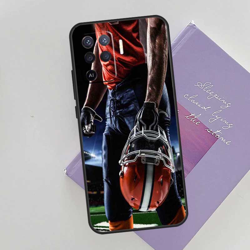 

American Football Sport Phone Case For Oppo A74 A53 A54 A94 A15 A16 A17 A52 A72 A76 A96 A57S A58 A78 A98 Back Cover OPPO A52