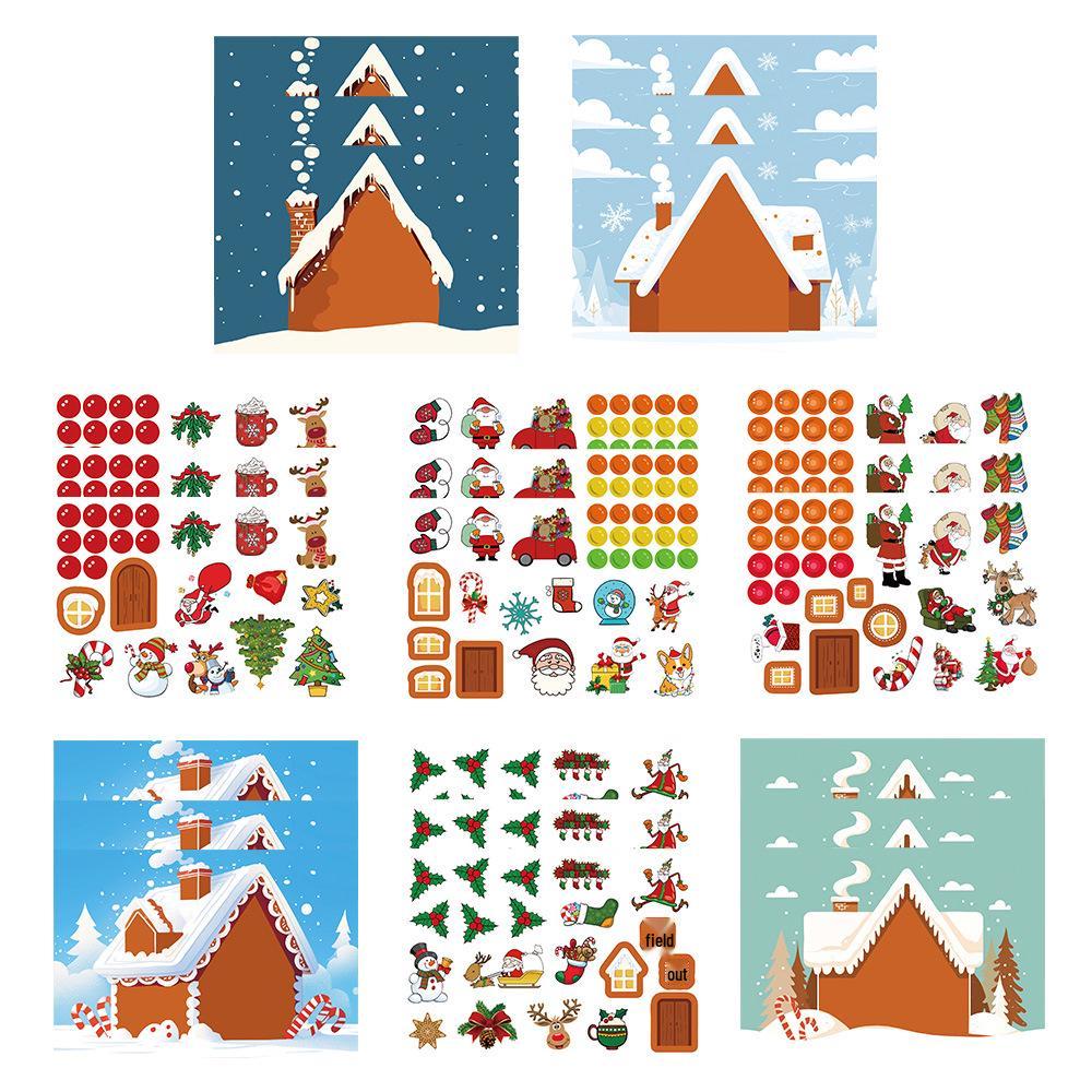 

8 Christmas Collage Stickers: Santa, Tree, Snowman, DIY Journal Phone Notebook Decoration, Waterproof