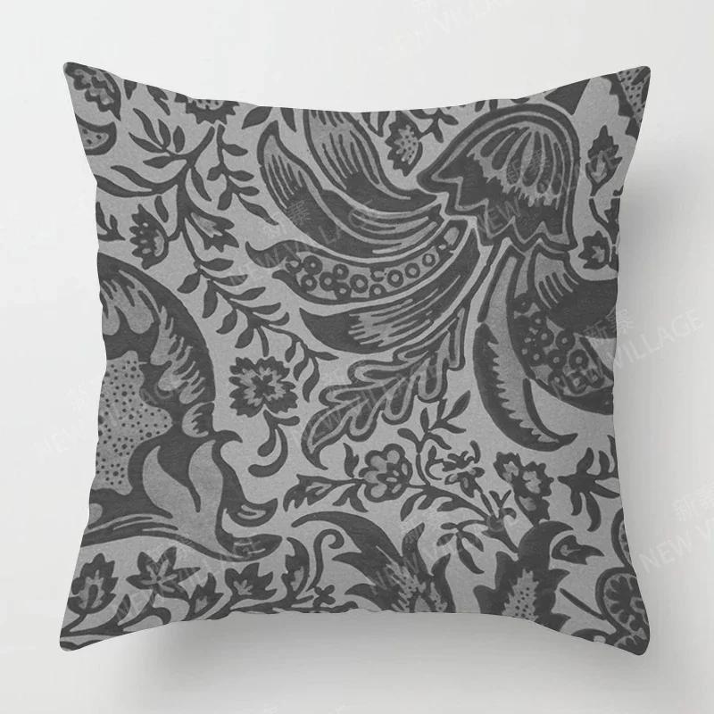 Modern Grau Schwarz Abstrakt Geometrisch Kissenbezug Heimdeko Kissenbezug Sofa Wurfkissenbezug 45x45 40x40