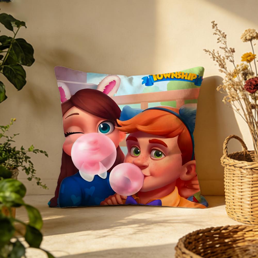 Trendy Ttownshipable Cushion Cover Versatile DoubleSided Pillow Case Fit for Sofa Bed Car Daily Decor
