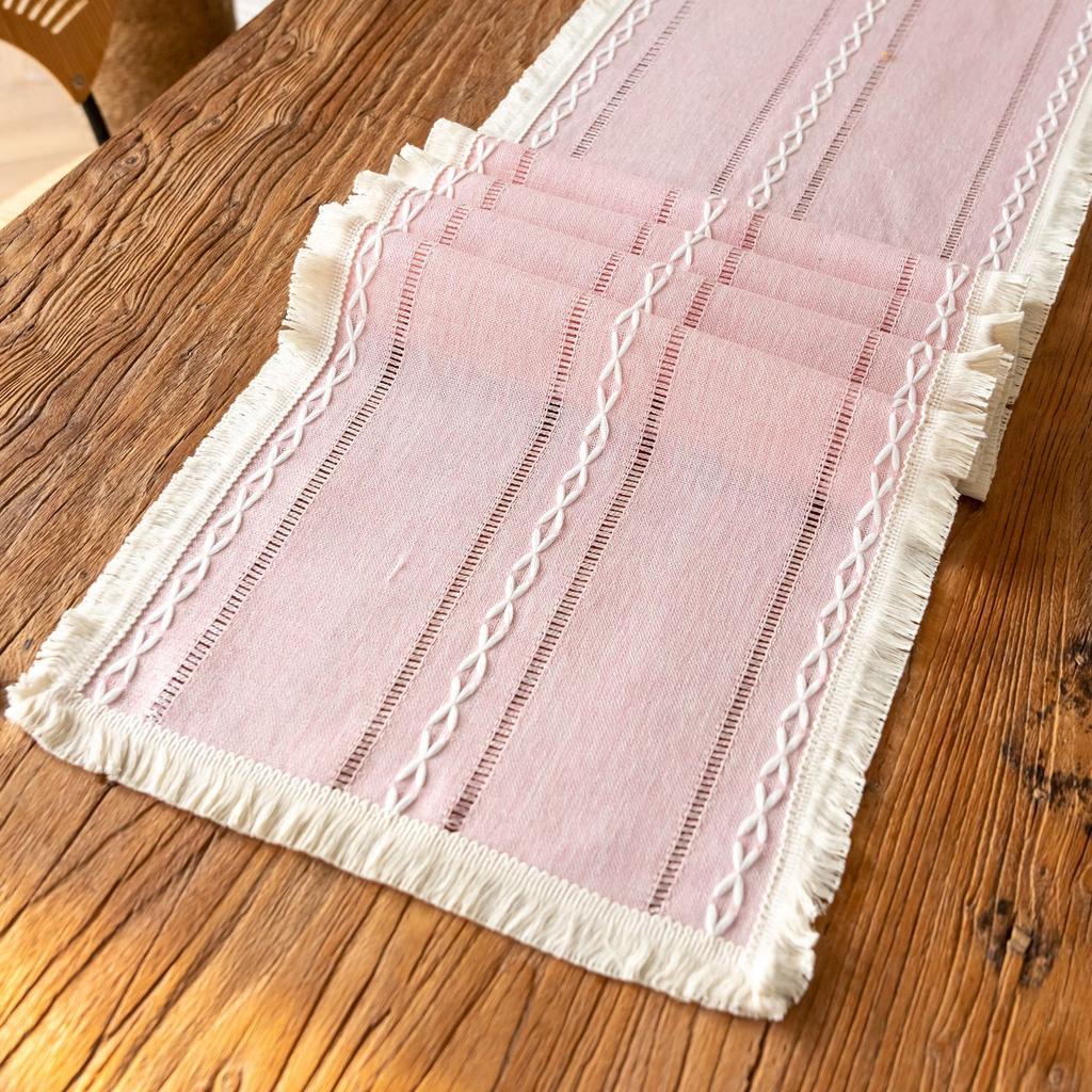 Boho Běhoun na stůl Rustikální Farmářský Bavlněný Lněný Běhouny na stůl s třásněmi Pro stolování Kuchyň Sváteční Párty a Svatba Dekor