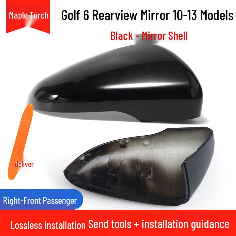 Volkswagen Golf 6 (2010-2013) Vetro Specchietto Retrovisore con Freccia e Cornice Riflettente
