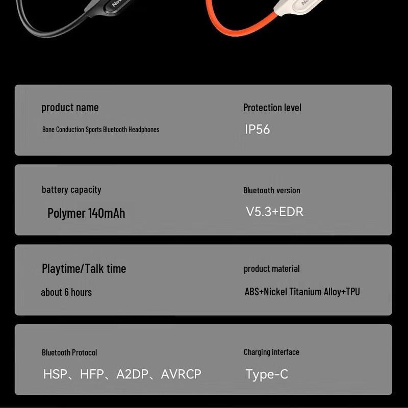 Newmine H86 Open-Ear Bone Conduction Bluetooth Headphones