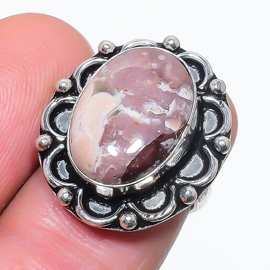 

Natural Laguna Lace Agate Gemstone 925 Sterling Silver Jewelry Ring Size 5 I0K29