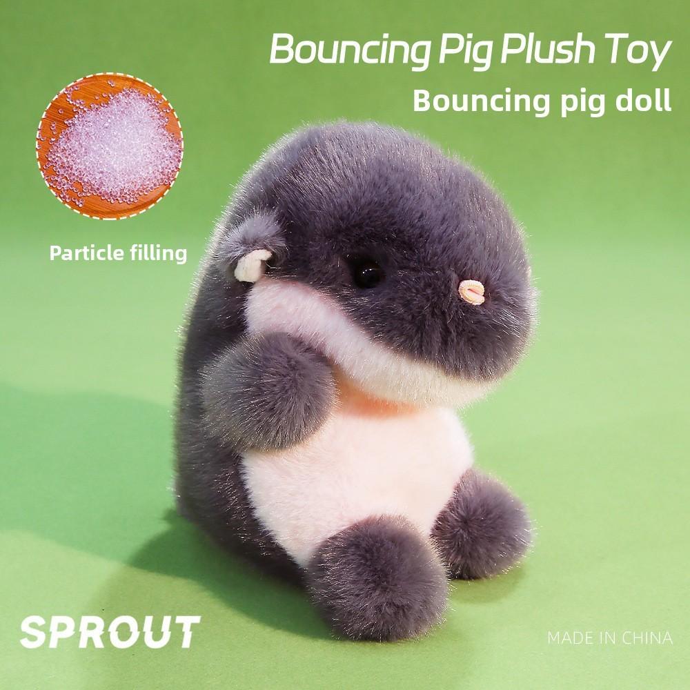Jumping Elastic Pig Plush Toy Animal Stuffed Doll For Kids Comfort And Gifting