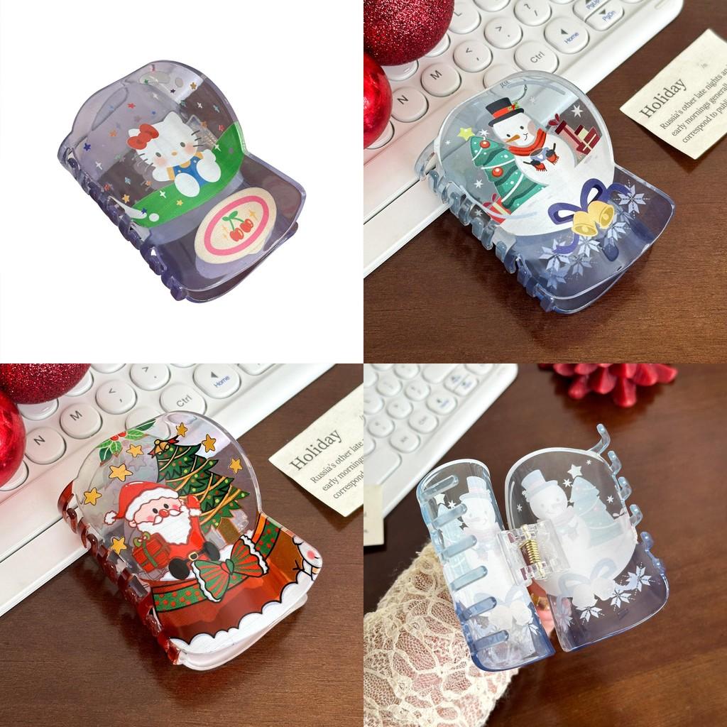Fun And Festive Acrylic Hair Clips Featuring Cute Christmas Characters For Women