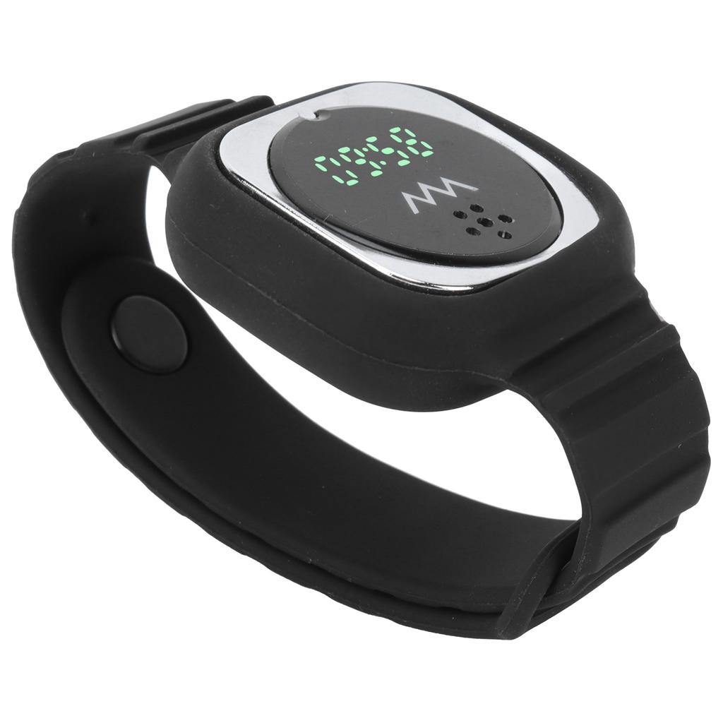 Ultrasonic Mosquito Repellent Bracelet with Time Display Anti Mosquito Wristband for Outdoor(Black )