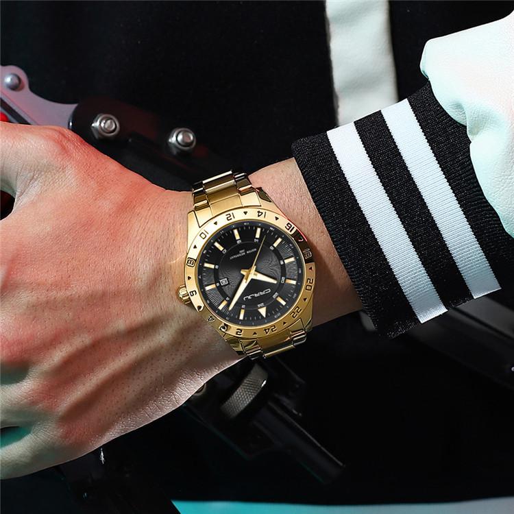 CRRJU New Watch 5007 Men's Watch Stainless Steel Strap Simple Business Watch