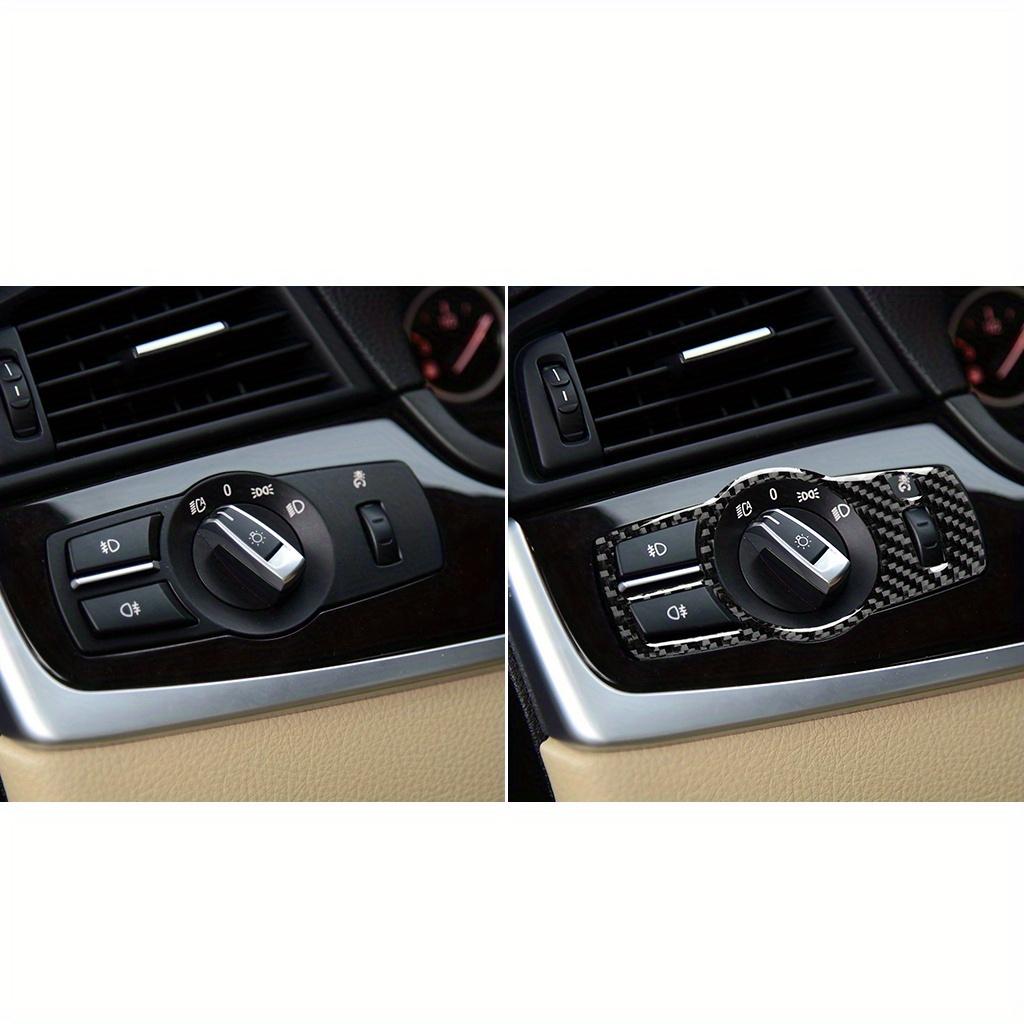 Real Soft Carbon Fiber Sticker Headlight Switch Decorative Sticker Interior Decorative Sticker for BMW 5 Series F10 2011 2012 2013 2014 2015 2016 2017