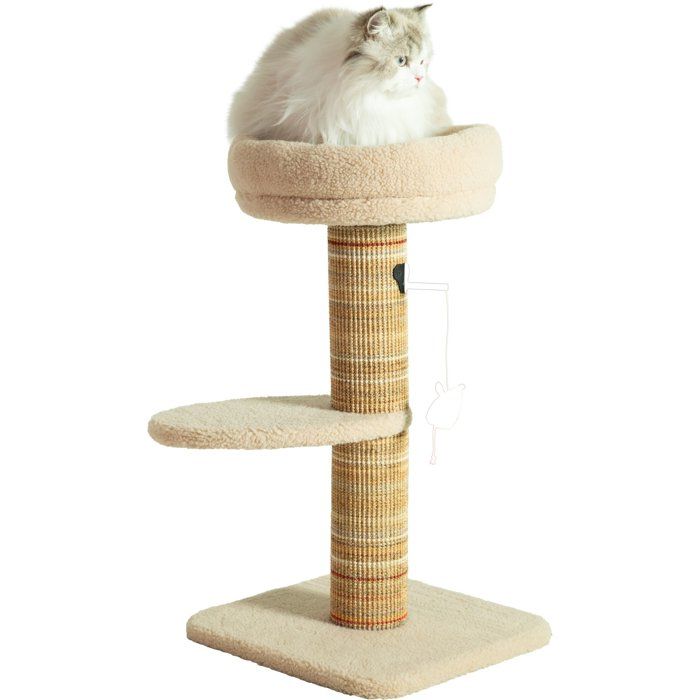 Albero per gatti tiragraffi - ZOLUX - Stabile - Spazio per riposare - Gioco topo - Sisal - 70 cm - Boreale - Beige