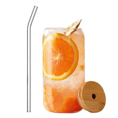 500ml Szklanki z Pokrywkami i Słomkami Szklanki do Picia Szklany Kubek do Mrożonej Kawy, Piwa, Herbaty