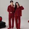 Fleece Thickened Flannel Red Pajamas Wedding Couple Suit Autumn And Winter Coral Fleece Men'S And Women'S Loungewear