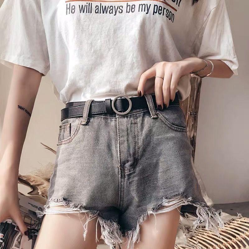 Stylish Womens No-hole Decorative Jeans Belt In Black Versatile Fashion Accessory