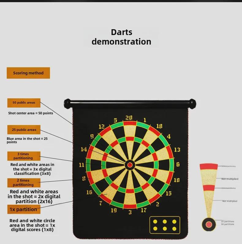 Güvenli İğnesiz Dartlarla Çift Taraflı Manyetik Dart Tahtası Seti - Fat Pig Tasarımı
