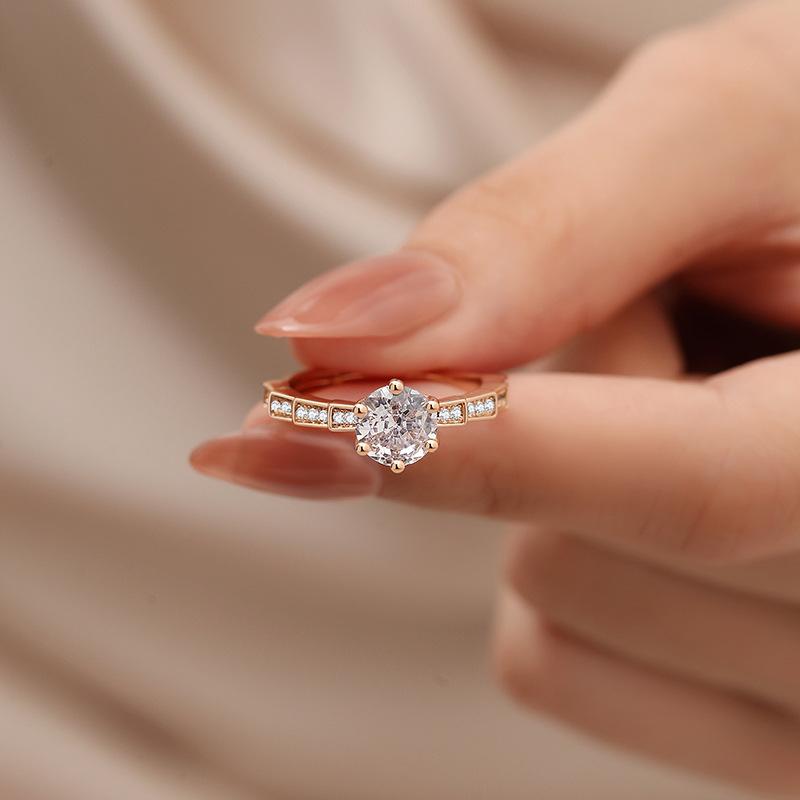 Women's Ring Temperament Light Luxury Zircon Open Ring Women