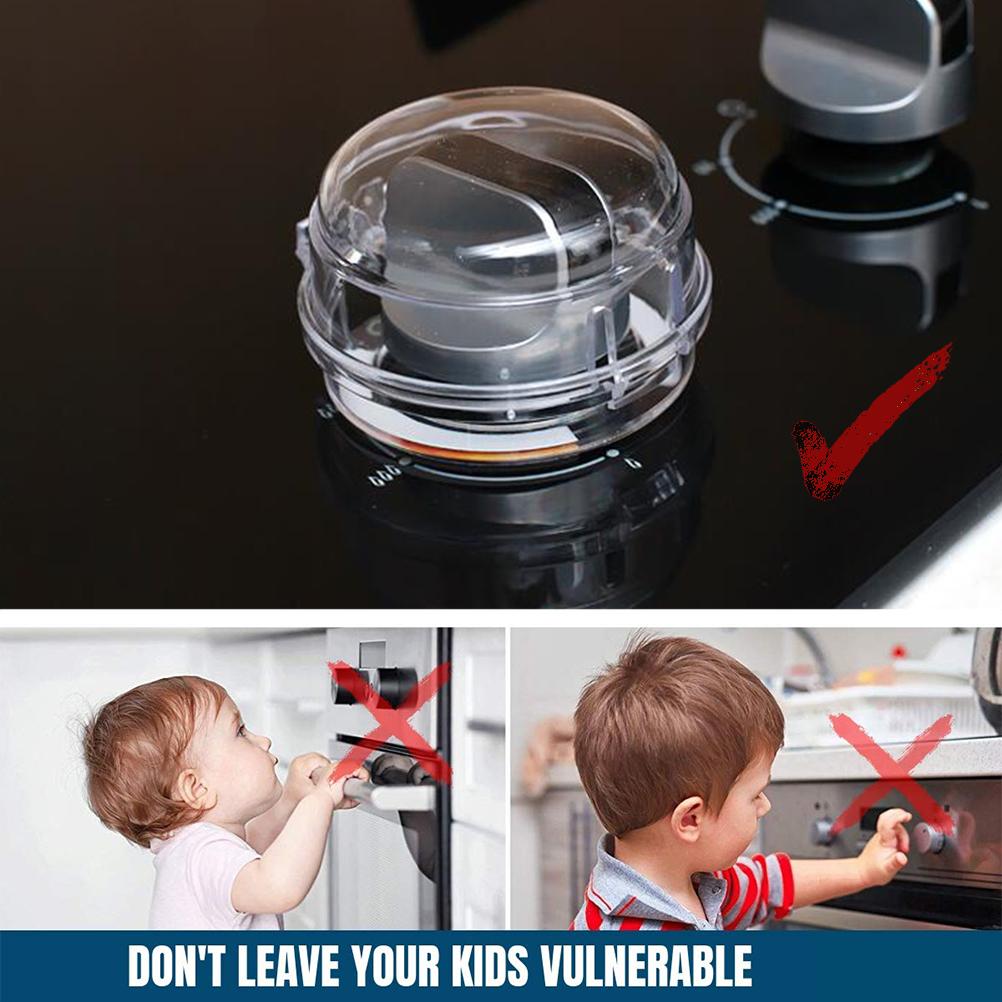 6Pcs Clear Stove Knob Safety Covers Child Safety Guards Heat Resistant Child Proof Lock for Oven