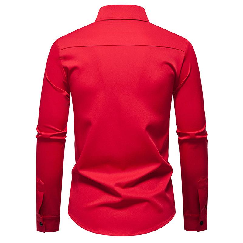 Men's Bird Print Dress Shirt Long Sleeve Casual Formal Top for Men Spring Autumn Fashion Multi-Color Male Blouse