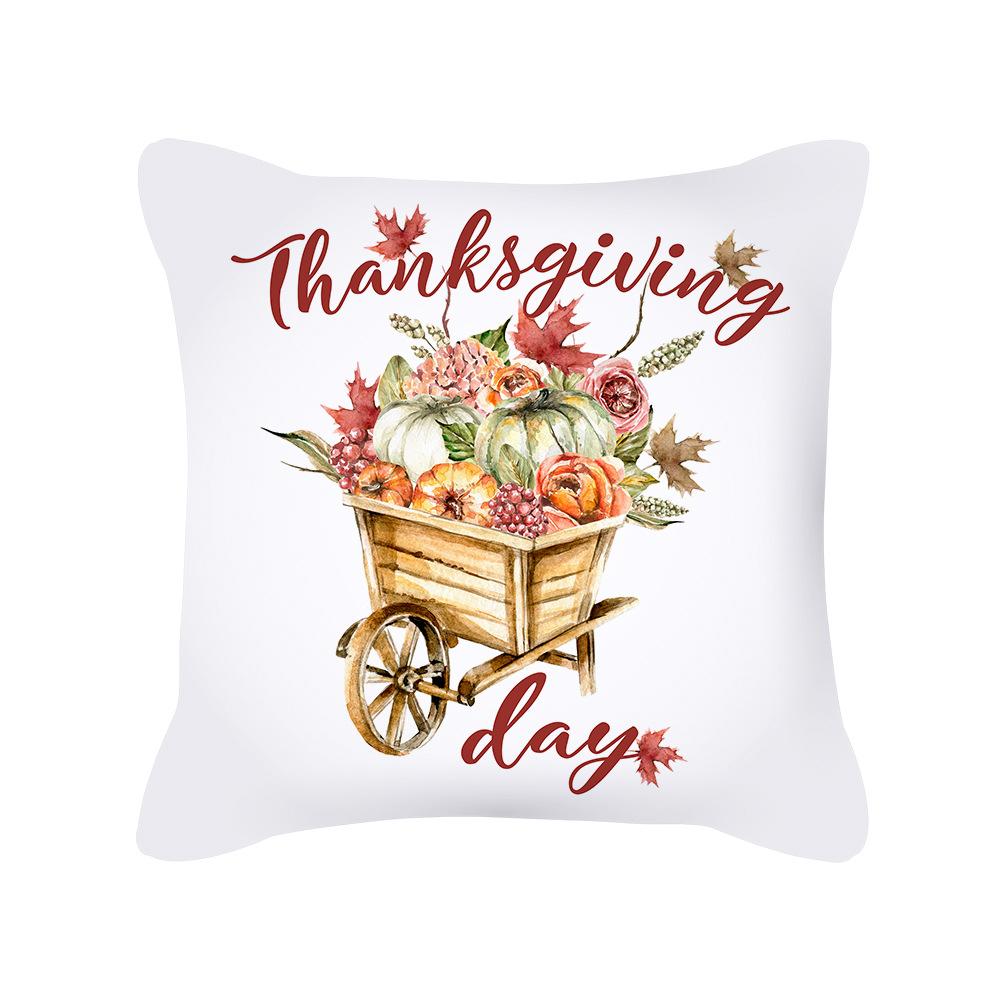 New Thanksgiving Truck Peach Skin Pillow Cover Ins Nordic Pillow Cushion Cover Home Furnishings