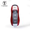T-carbon Carbon Fiber Car Key Cover Fit For Porsche Macan Boxster 2011-2015 Panamera Key Case Shell Interior Accesories