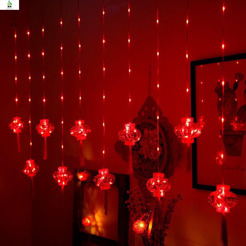 Новогодние красные гирлянды-фонарики