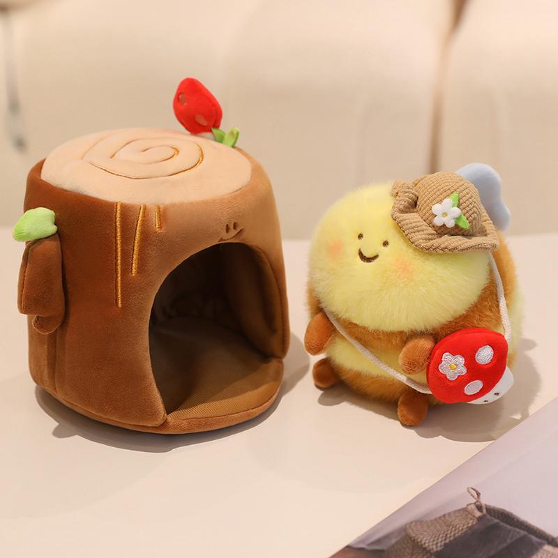 Kawaii Bee Animals Plush Toys Schoolbag Key Pendant Stuffed Insect Bee Soft Honey Bee Doll Bed Cartoon Pillow Birthday Gifts
