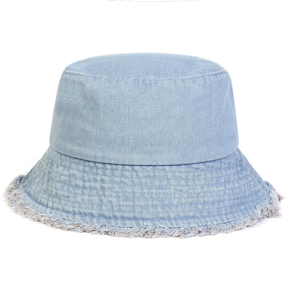Fisherman Bucket Personality Denim Hole Edge Board Light Neutral Gender Women  Men For Caps Hats Fishermen Outdoor Casual Cap Sunscreen Hat