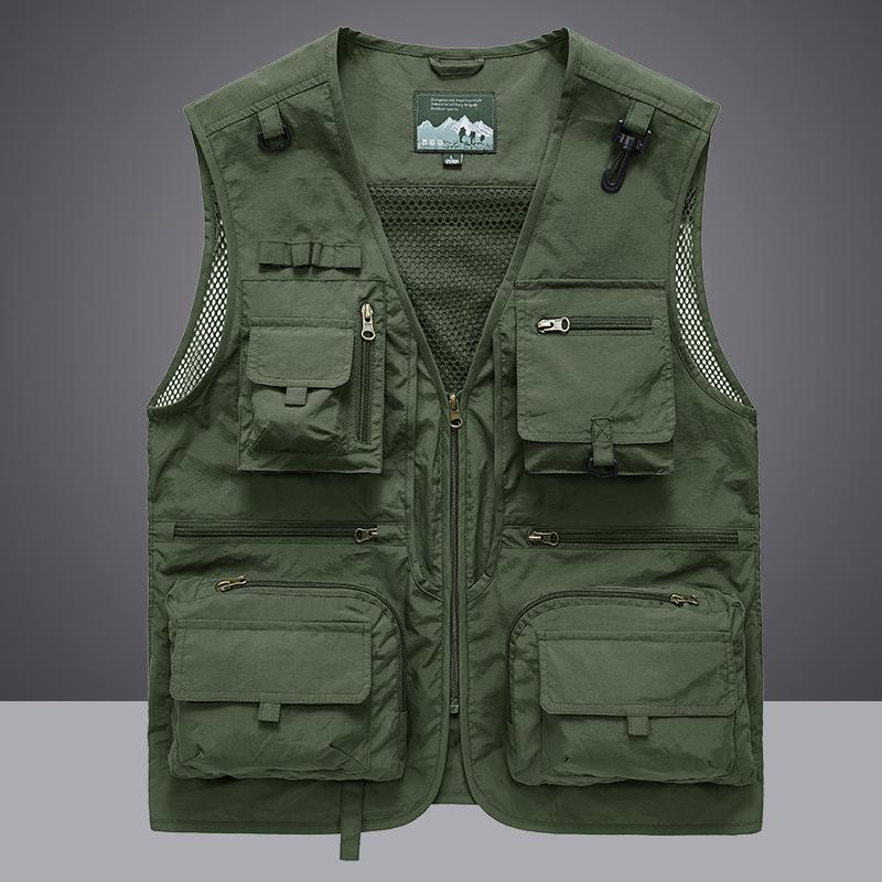 Men's Custom Logo Multi-Pocket Outdoor Fishing & Photography Vest