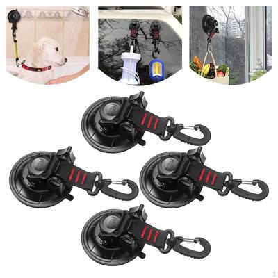 4 Pieces Suction Cup Anchor Cups with Hooks Multipurpose Strong Power Tie Down Tent Hook for