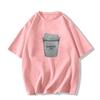 Women's Black Retro Oversized Cotton T-Shirt - Short Sleeve, Straight Shoulder, Summer Trend