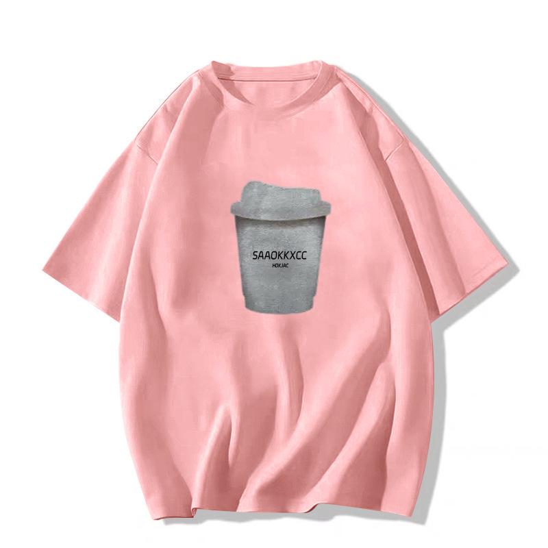 Women's Black Retro Oversized Cotton T-Shirt - Short Sleeve, Straight Shoulder, Summer Trend
