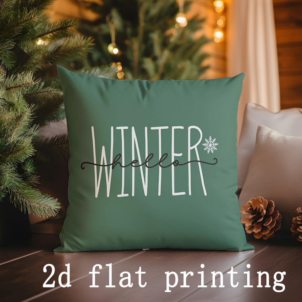 Home Decor Christmas & Winter Themed Decorative Pattern Cushion Cover Suitable for Sofa Bedroom Car Pillow Cover