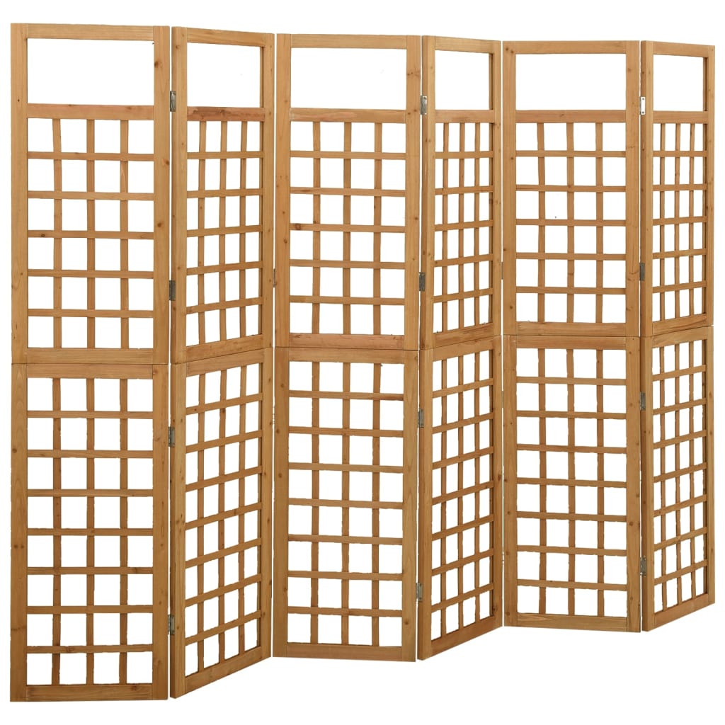 Vidaxl Paravento da Stanza a 6 Pannelli/Trellis, Legno di Abete, 242,5X180Cm