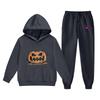 Kids Halloween Hoodie Set with Pumpkin Print Pullover Sweatshirt and Matching Pants Comfortable Casual Outfit for Boys and Girls