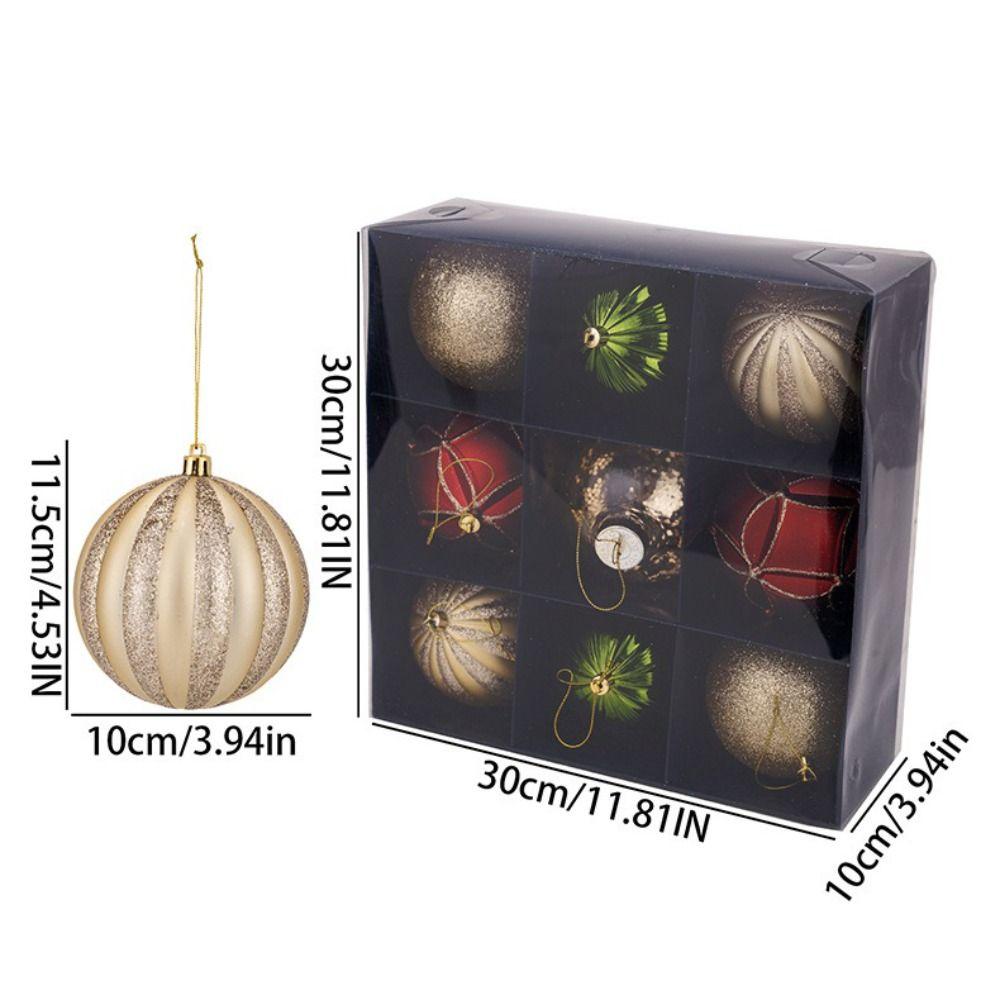 Plastic Christmas Ball Ornaments Red Gold Round Xmas Tree Decorations Shiny Matte Festive Christmas Balls Home Decoration