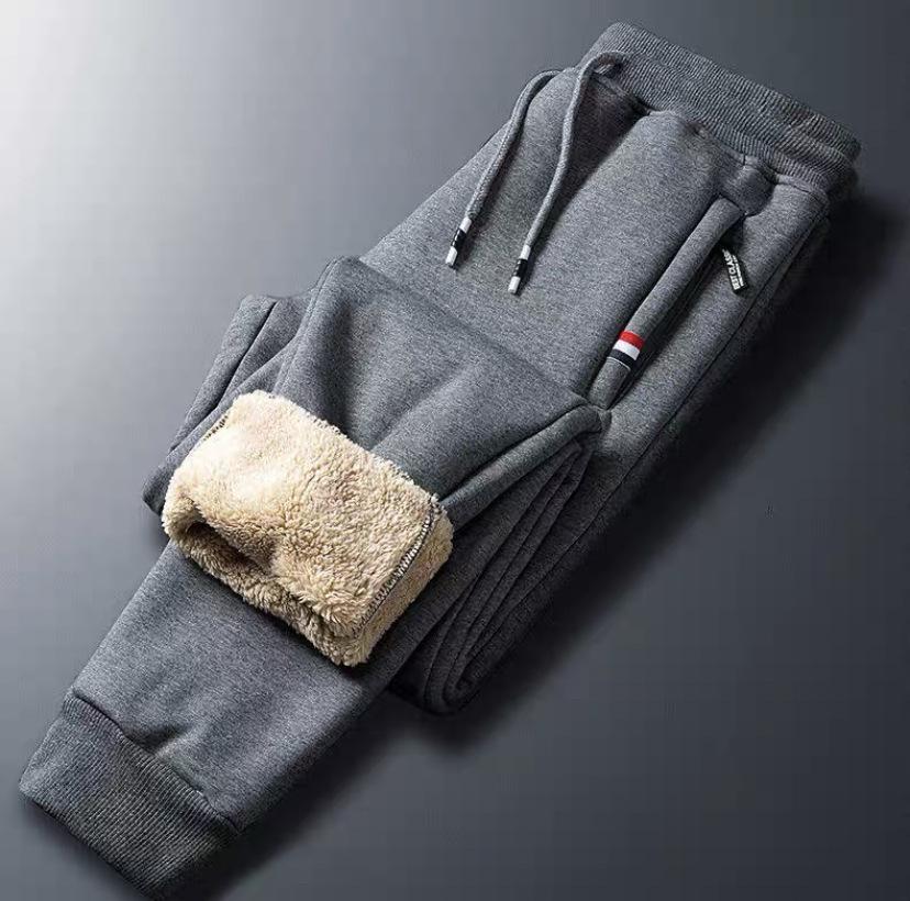 Pantaloni da jogging da uomo in pile pesante foderato in lana d'agnello: Caldo, Vestibilità Larga, Spesso, Taglie Forti, Autunno/Inverno, Sportivo & Casual.